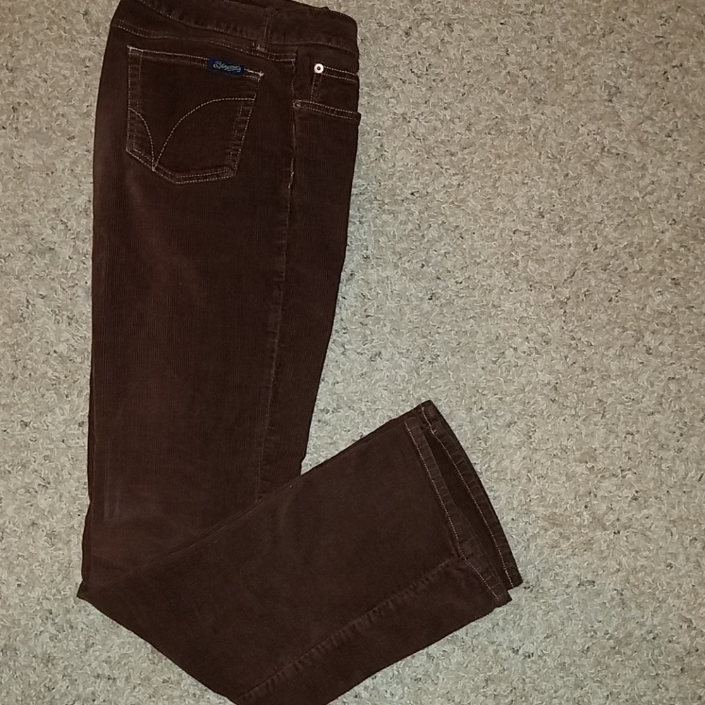 Blue tattoo corduroy pants